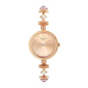 Titan Raga Facets Rose Gold Dial Women Watch With Stainless Steel Strap-NS2606WM06/NT2606WM06