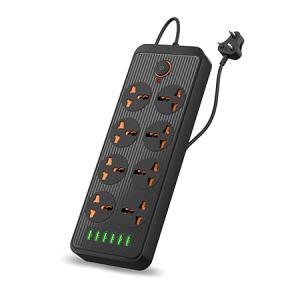 Portronics Power Plate 7 with 6 USB Port + 8 Power Sockets Smart Electric Universal Extension Board Multi Plug
