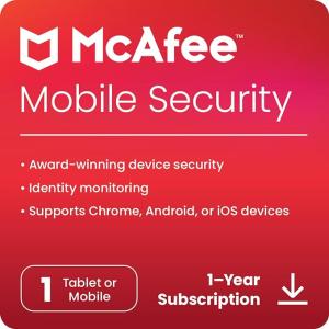 McAfee Mobile Security - 1 Device, 1 Year - Product Key (Instant Delivery- No CD)