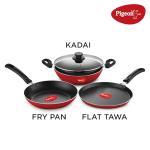 Pigeon by Stovekraft Mio Nonstick Aluminium 8 Pieces Non-Induction Base Kitchen Set - Red