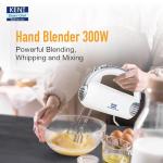 KENT 16051 Hand Blender 300 W | 5 Variable Speed Control | Multiple Beaters & Dough Hooks | Turbo Function, Plastic, 300 Watts