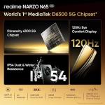 realme NARZO N65 5G (Amber Gold 8GB RAM, 128GB Storage) India's 1st D6300 5G Chipset | Ultra Slim Design